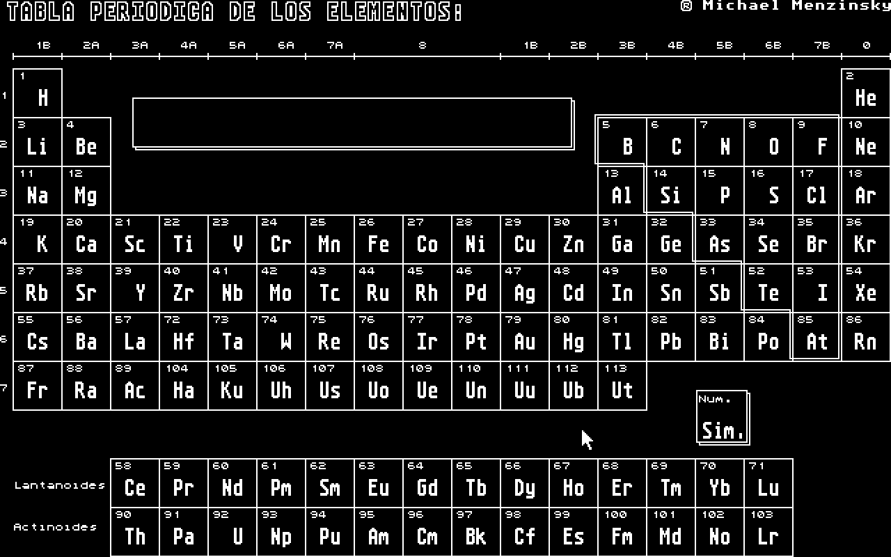 Tabla Periodica atari screenshot